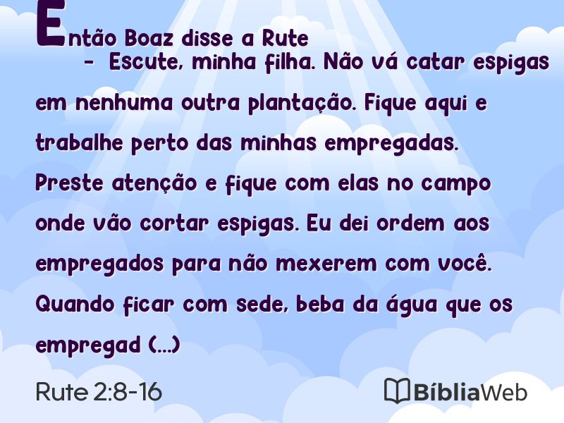 Rute 2:8-16 em imagem para compartilhar