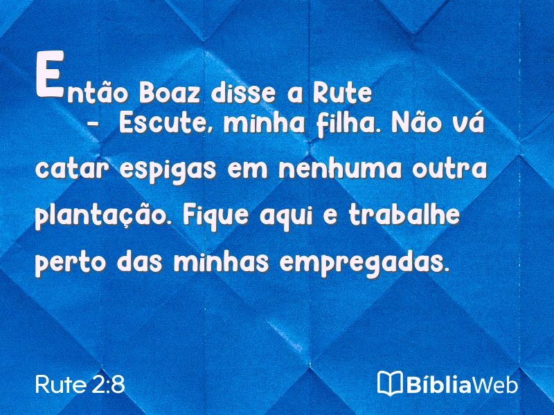 Rute 2:8 em imagem para compartilhar