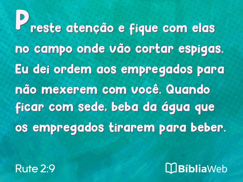 Rute 2:9 em imagem para compartilhar