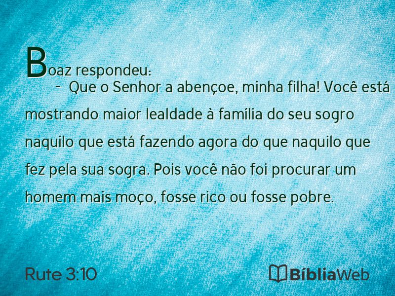 Rute 3:10 em imagem para compartilhar