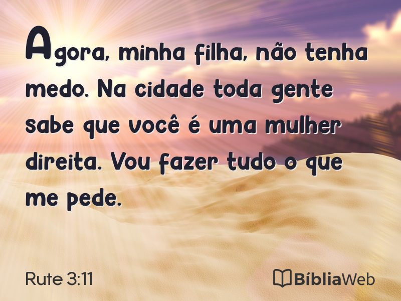 Rute 3:11 em imagem para compartilhar