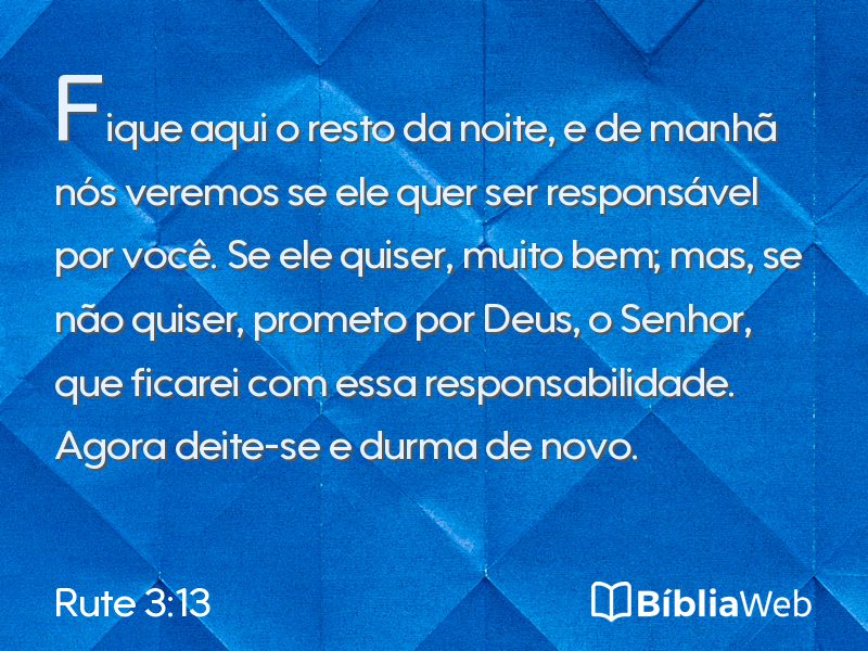 Rute 3:13 em imagem para compartilhar