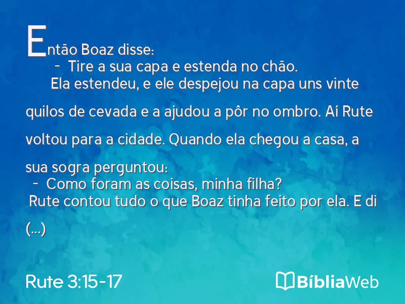 Rute 3:15-17 em imagem para compartilhar