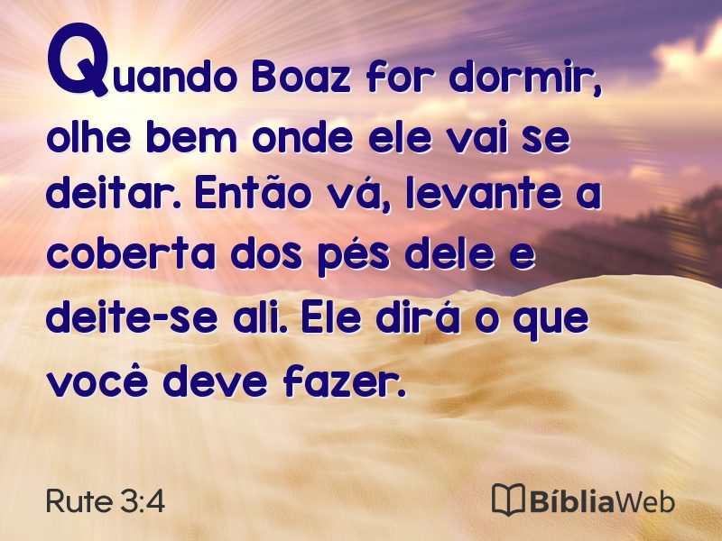 Rute 3:4 em imagem para compartilhar