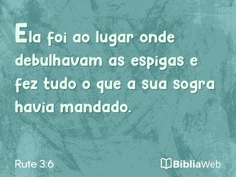 Rute 3:6 em imagem para compartilhar