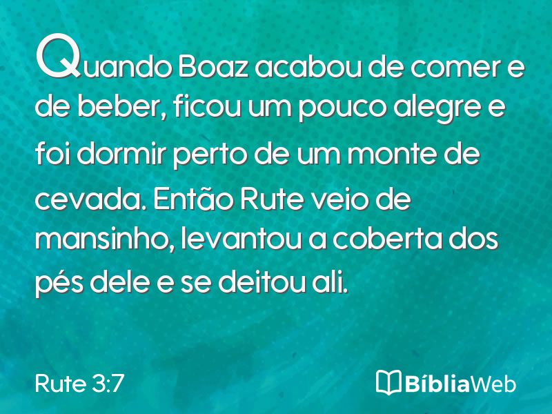 Rute 3:7 em imagem para compartilhar