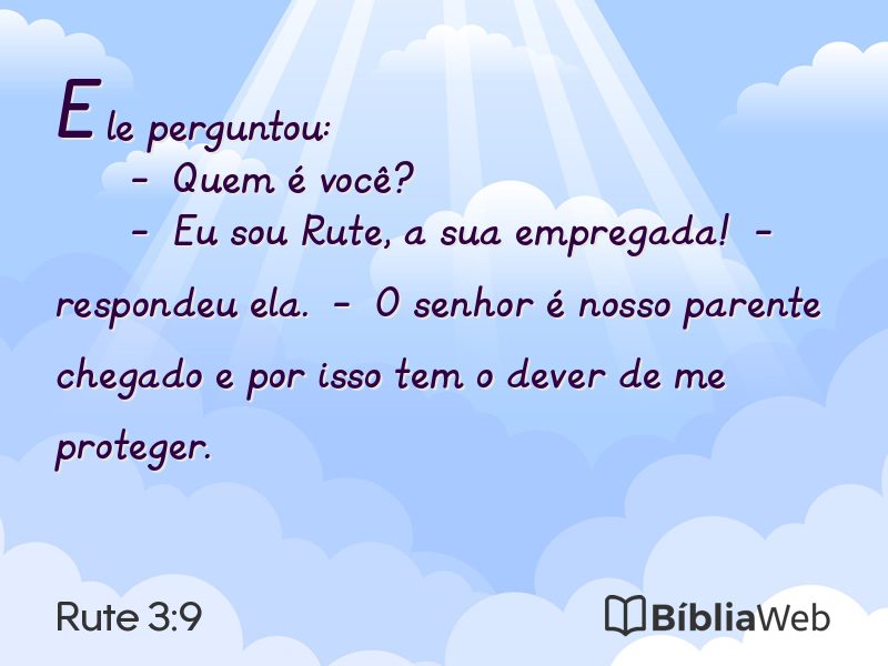 Rute 3:9 em imagem para compartilhar