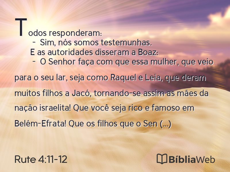 Rute 4:11-12 em imagem para compartilhar