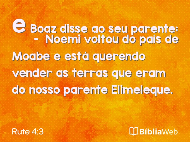 Rute 4:3 em imagem para compartilhar