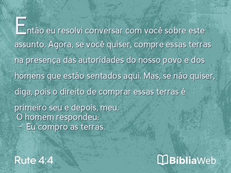 Rute 4:4 em imagem para compartilhar