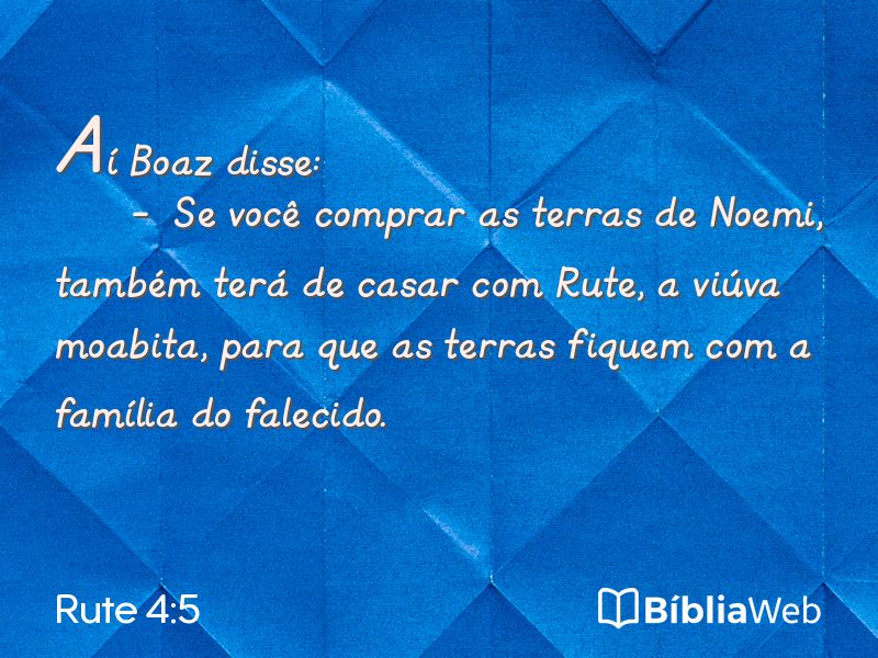 Rute 4:5 em imagem para compartilhar
