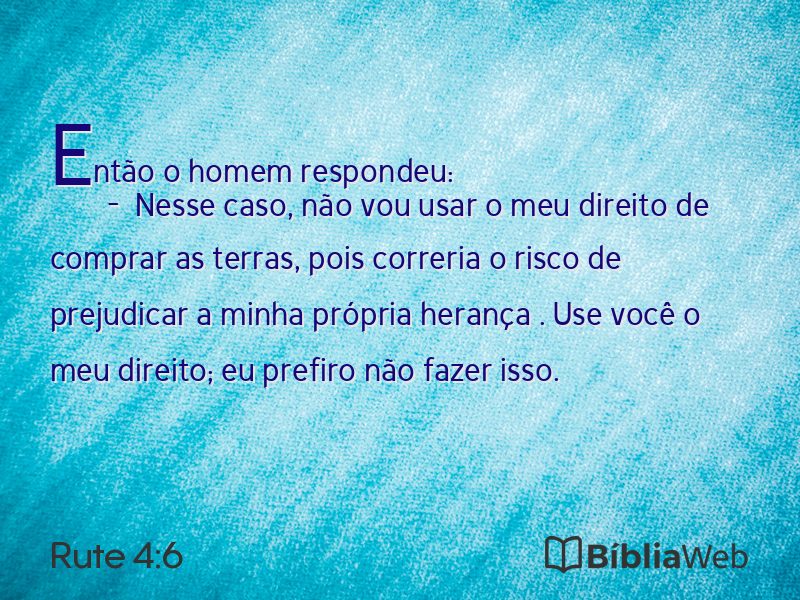 Rute 4:6 em imagem para compartilhar
