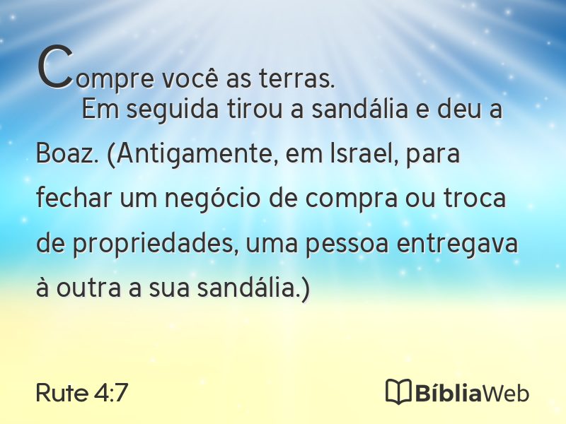 Rute 4:7 em imagem para compartilhar