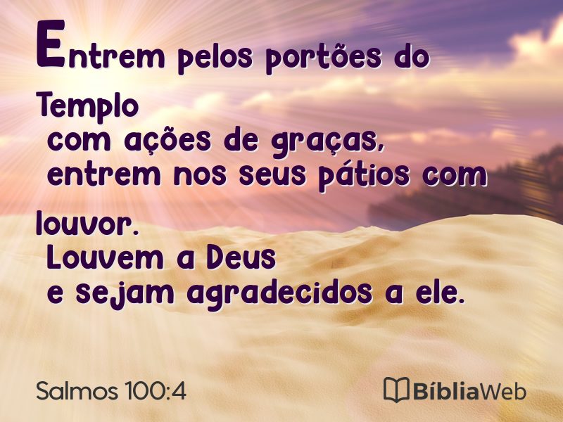 Salmos 100:4 em imagem para compartilhar