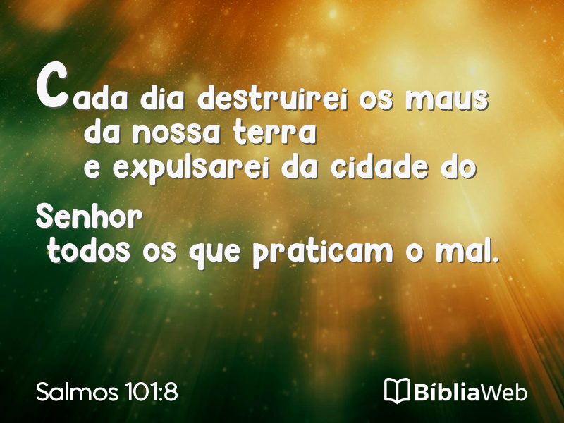Salmos 101:8 em imagem para compartilhar