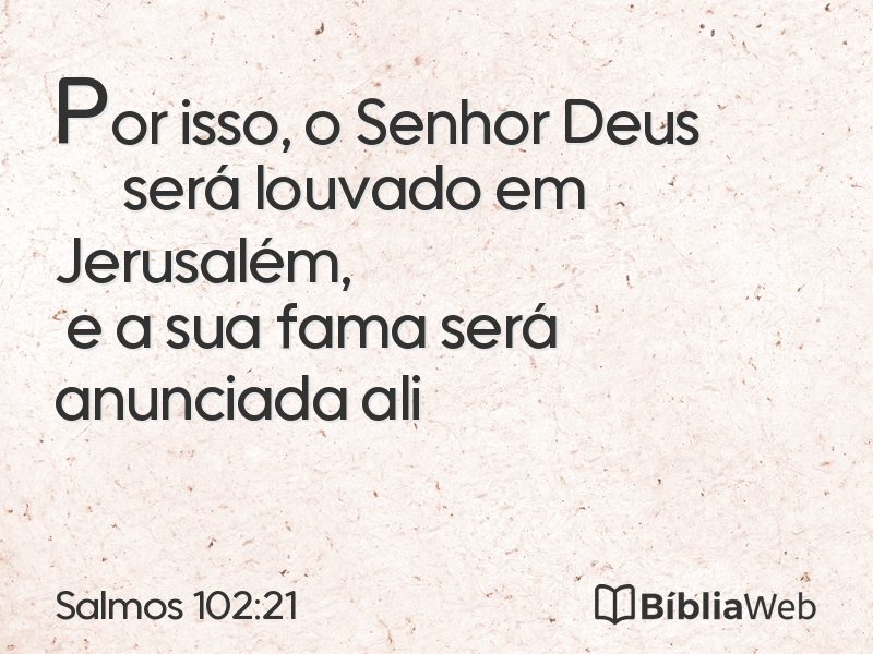 Salmos 102:21 em imagem para compartilhar
