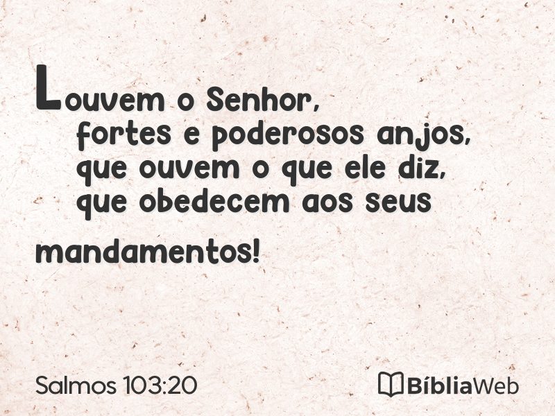 Salmos 103:20 em imagem para compartilhar