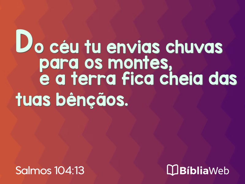 Salmos 104:13 em imagem para compartilhar
