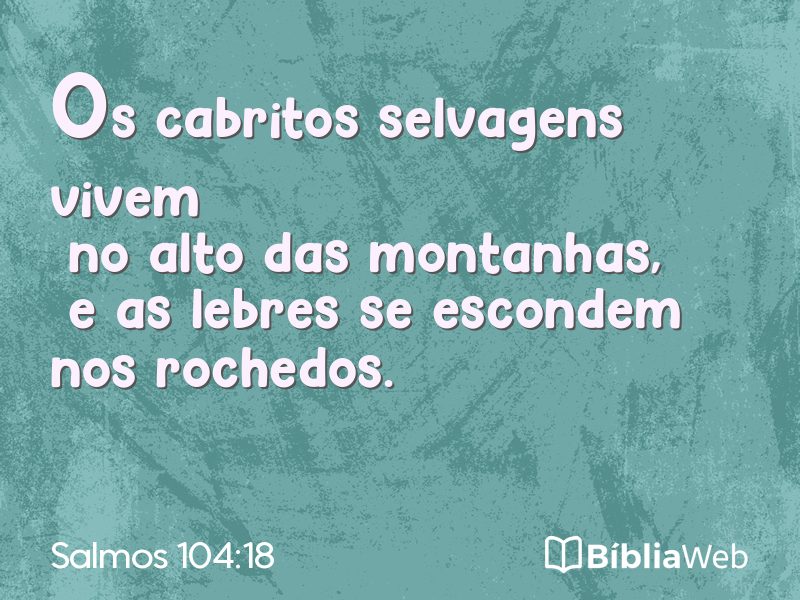 Salmos 104:18 em imagem para compartilhar