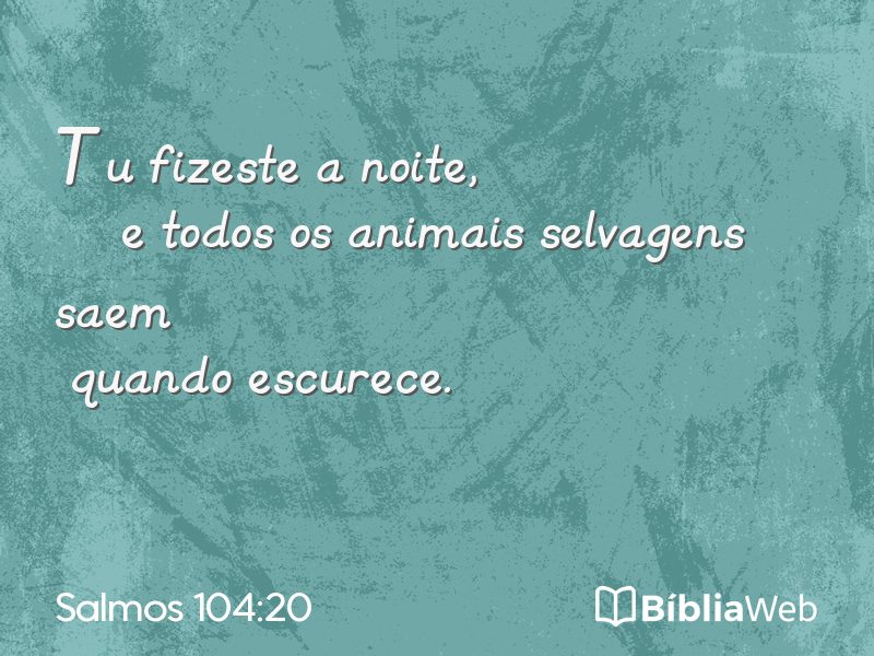 Salmos 104:20 em imagem para compartilhar