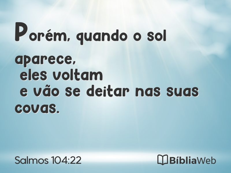 Salmos 104:22 em imagem para compartilhar