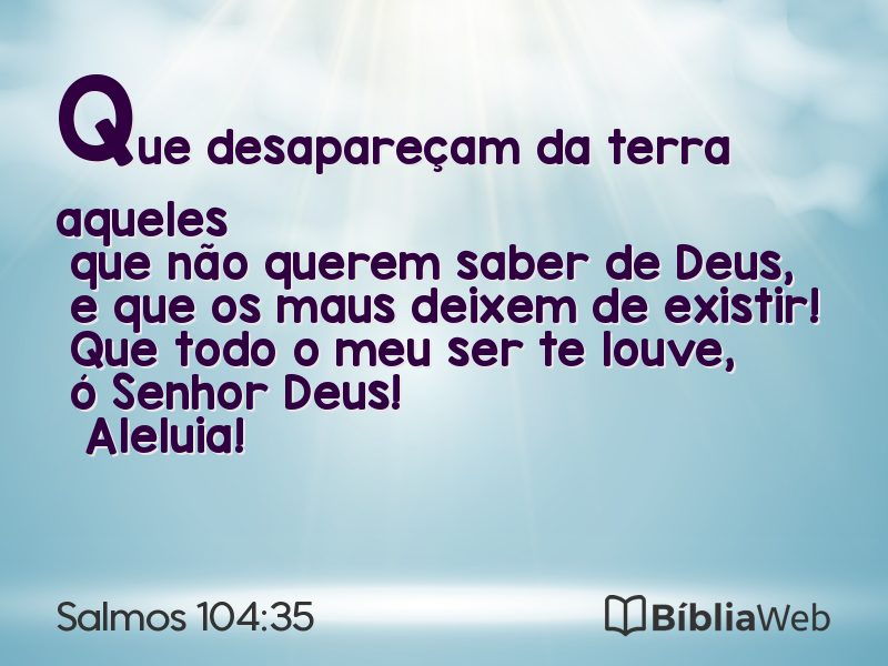 Salmos 104:35 em imagem para compartilhar