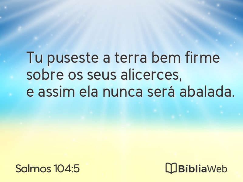 Salmos 104:5 em imagem para compartilhar