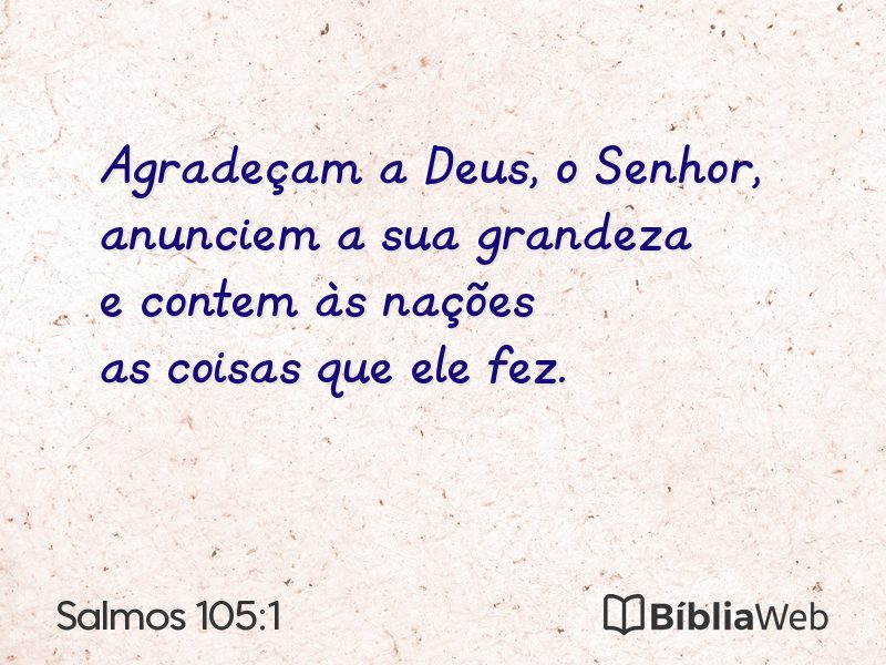Salmos 105:1 em imagem para compartilhar