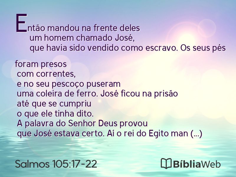 Salmos 105:17-22 em imagem para compartilhar
