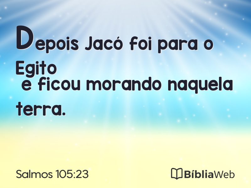 Salmos 105:23 em imagem para compartilhar