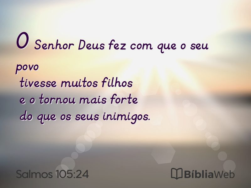 Salmos 105:24 em imagem para compartilhar