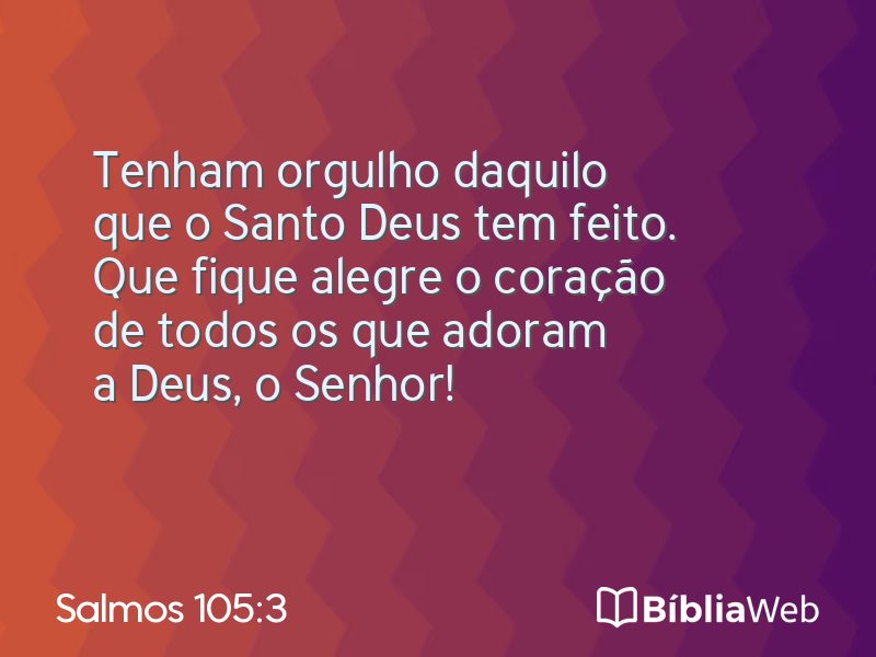 Salmos 105:3 em imagem para compartilhar