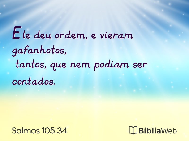 Salmos 105:34 em imagem para compartilhar