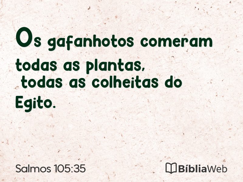 Salmos 105:35 em imagem para compartilhar