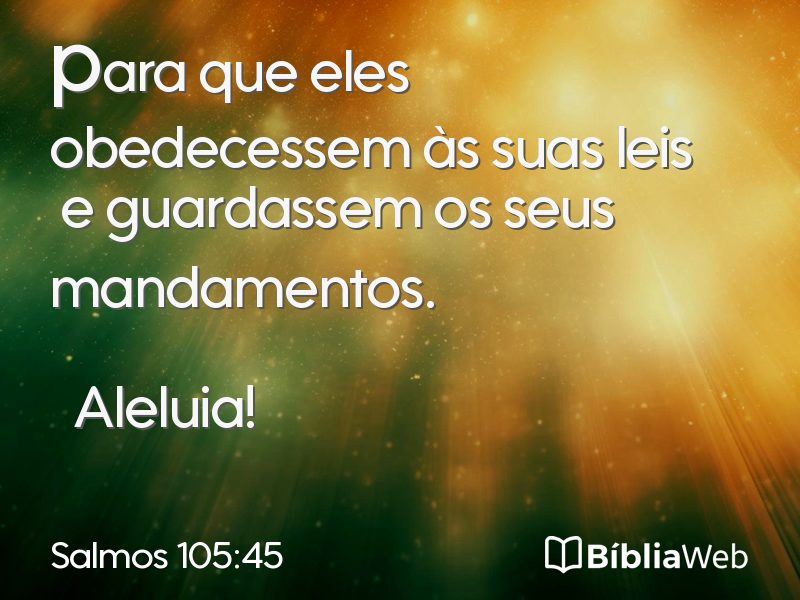 Salmos 105:45 em imagem para compartilhar