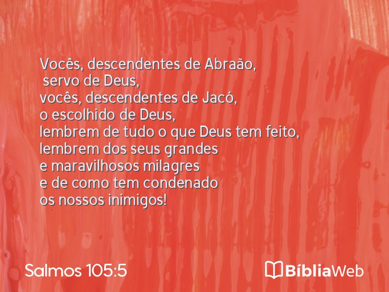 Salmos 105:5 em imagem para compartilhar