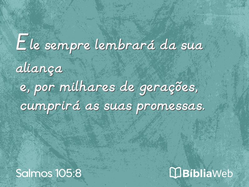 Salmos 105:8 em imagem para compartilhar