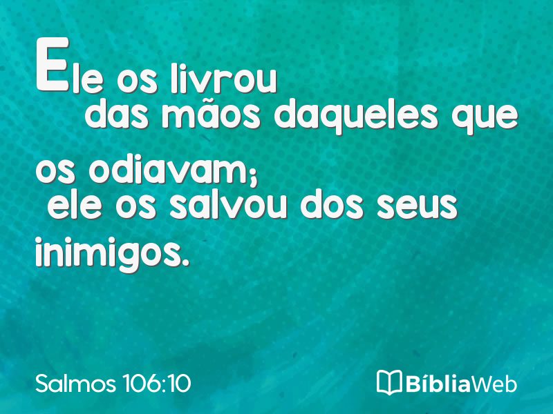 Salmos 106:10 em imagem para compartilhar