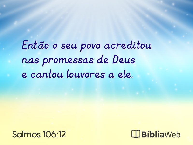 Salmos 106:12 em imagem para compartilhar