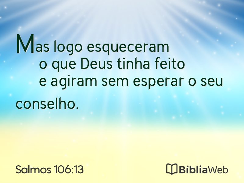 Salmos 106:13 em imagem para compartilhar