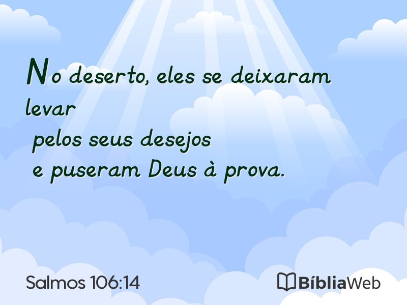 Salmos 106:14 em imagem para compartilhar