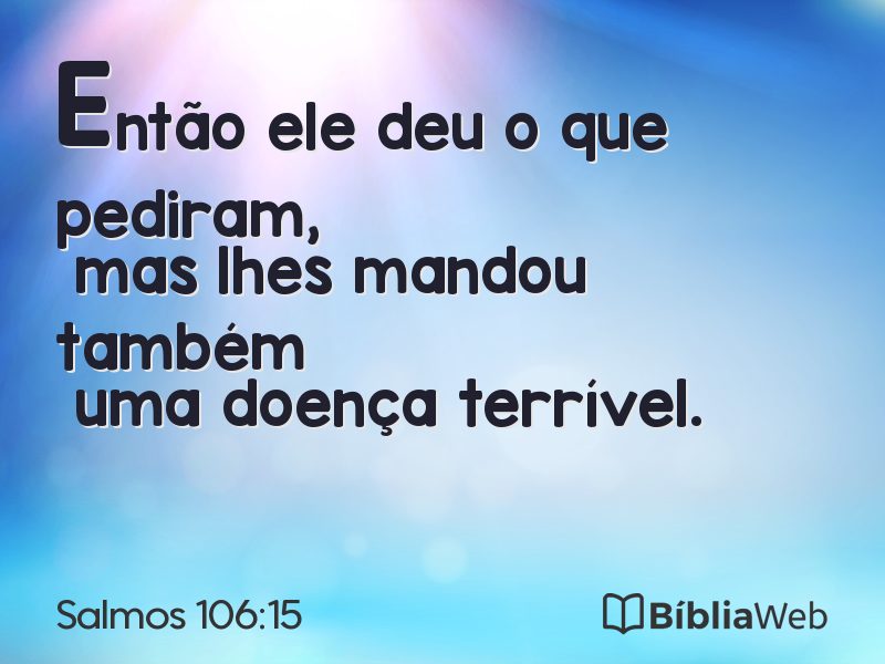 Salmos 106:15 em imagem para compartilhar