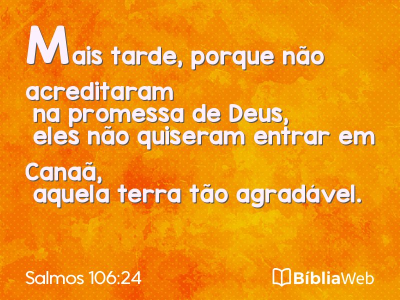 Salmos 106:24 em imagem para compartilhar