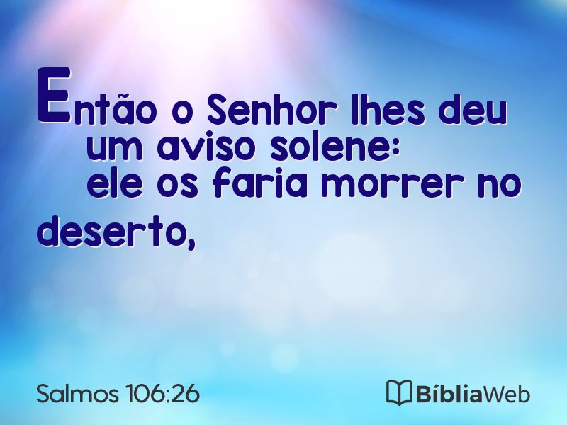 Salmos 106:26 em imagem para compartilhar