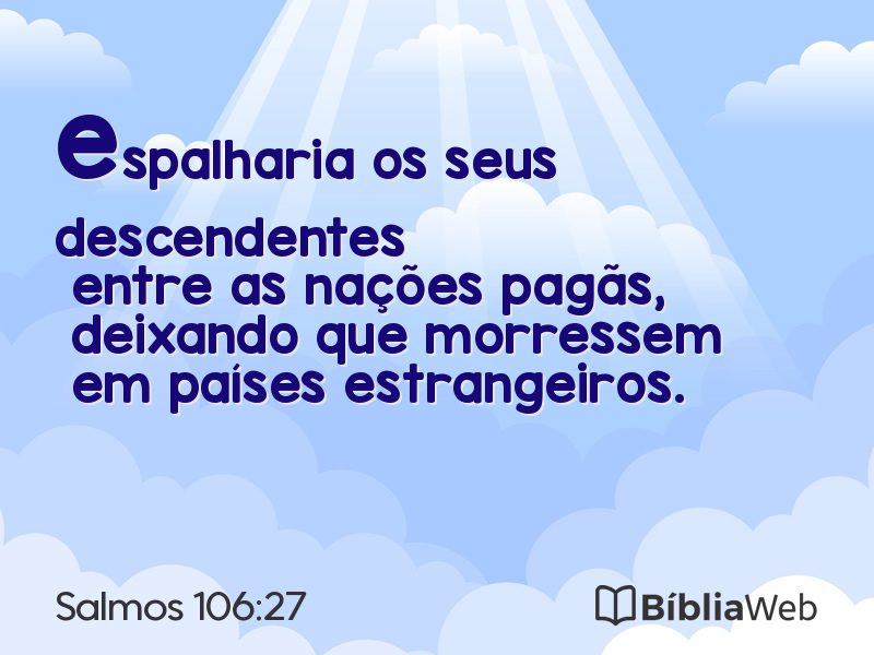 Salmos 106:27 em imagem para compartilhar