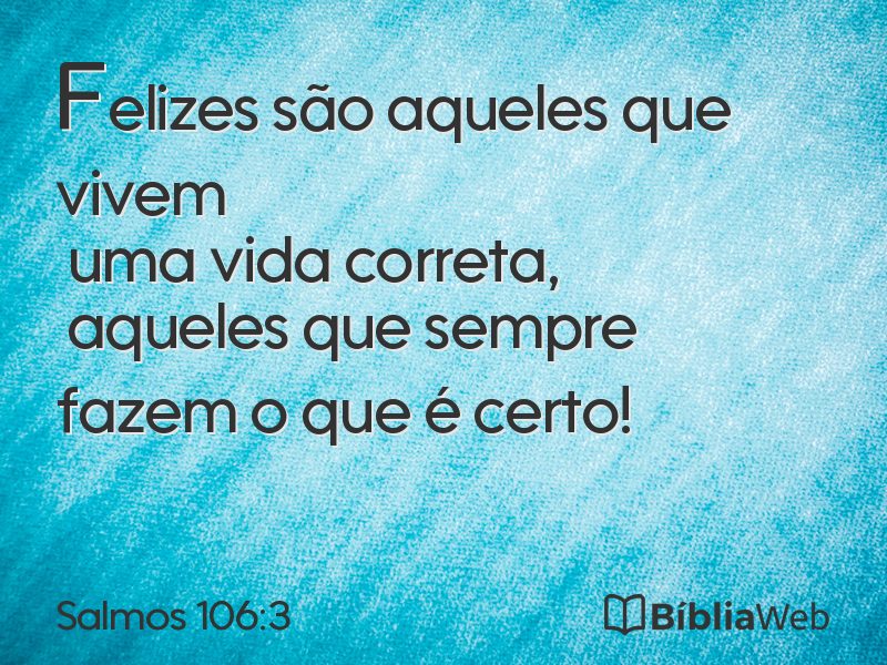 Salmos 106:3 em imagem para compartilhar