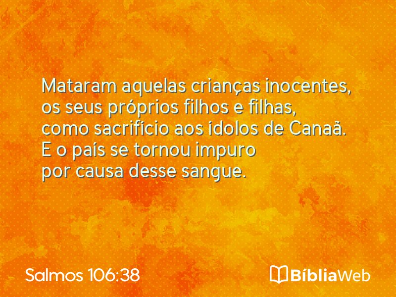 Salmos 106:38 em imagem para compartilhar