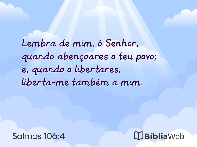 Salmos 106:4 em imagem para compartilhar