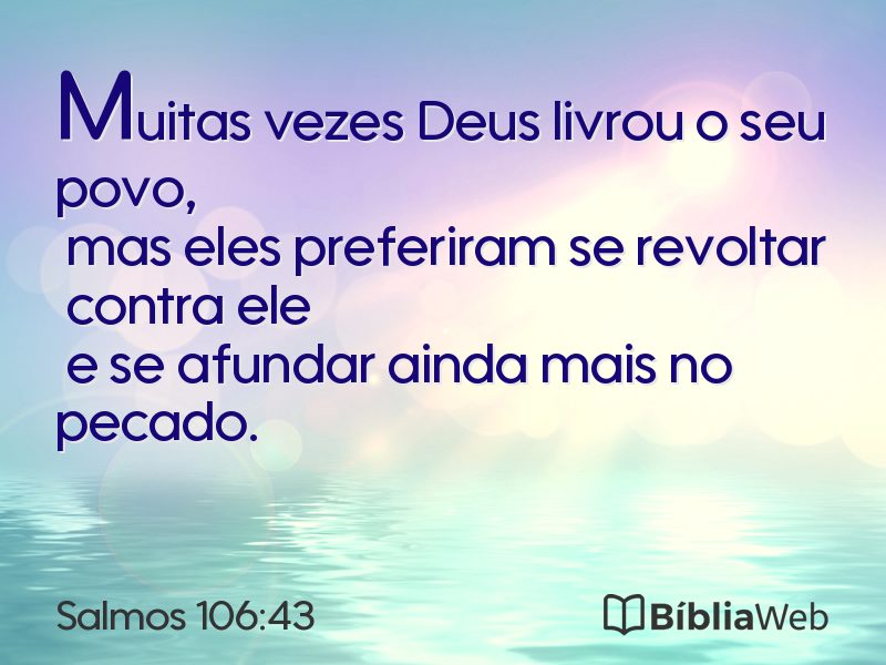 Salmos 106:43 em imagem para compartilhar