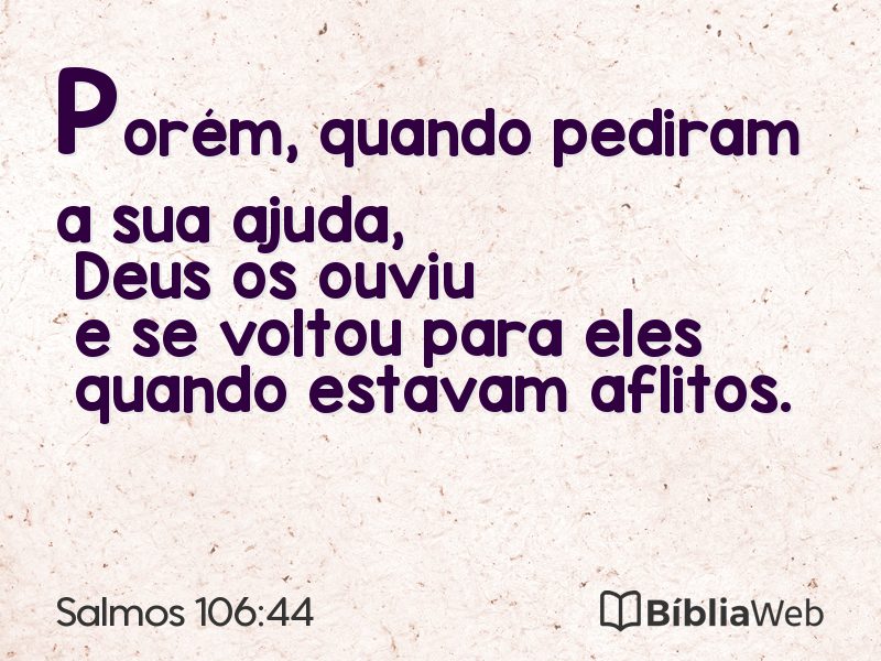 Salmos 106:44 em imagem para compartilhar